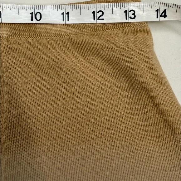 SELINA CANADA TAN 100% WOOL KNIT FLARED SKIRT ELASTIC WAIST - Picture 10 of 11